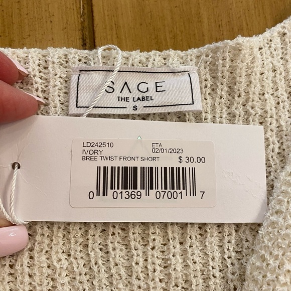 Knit Twist Sweater Crop Top New Small White - Picture 4 of 9